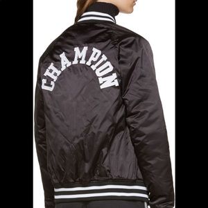 Satin logo bomber jacket